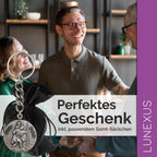 Christophorus Schlüsselanhänger Gute Fahrt, Antik-Silber, 9 cm, gesegnet, mit Samtbeutel – Bild 4