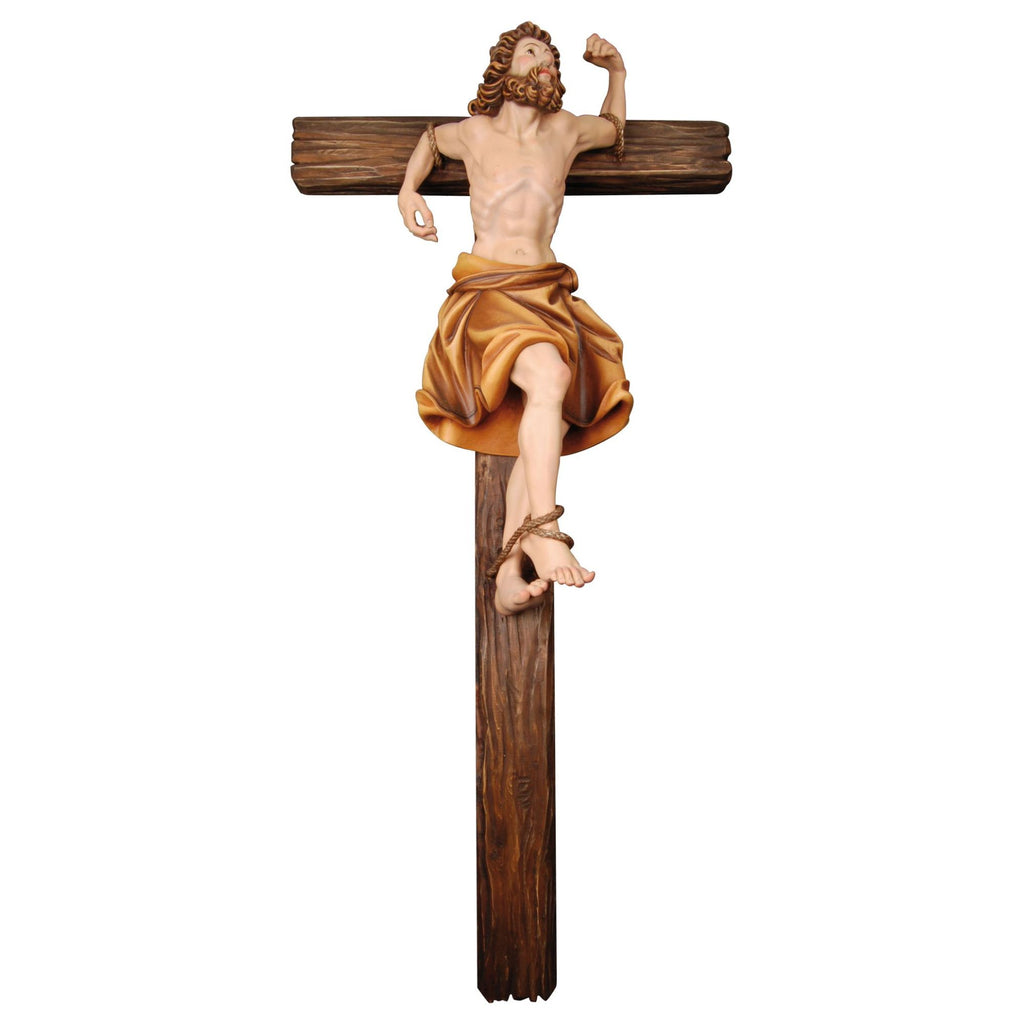 Hl. Dismas mit Kreuz – handgeschnitzt in Südtirol