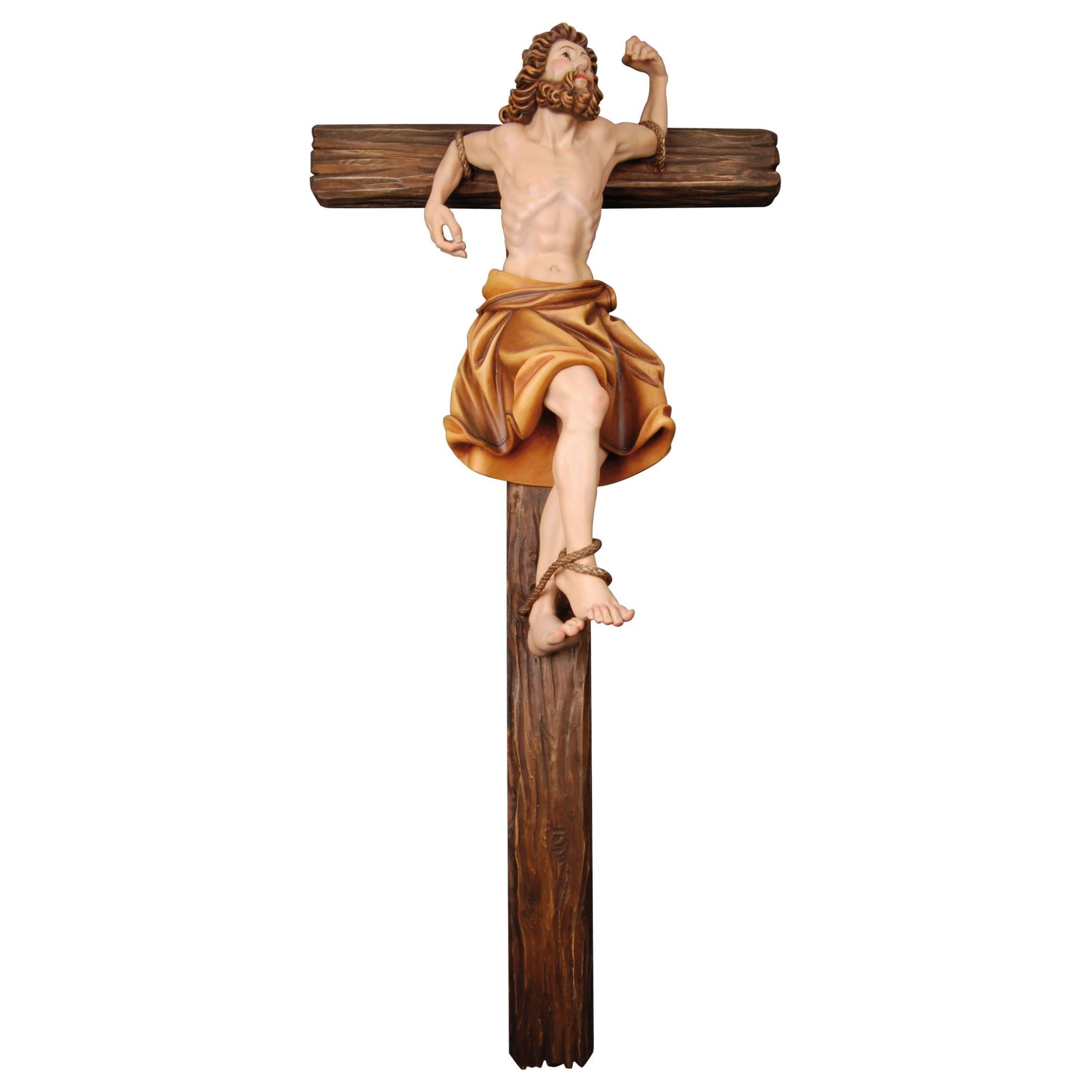 Hl. Dismas mit Kreuz – handgeschnitzt in Südtirol