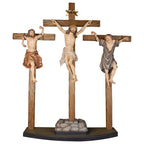 Kreuzigungsgruppe – Christus und zwei Schächer, handgeschnitzt in Südtirol