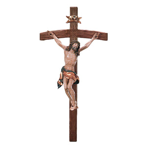 Corpus sterbend mit Kreuz – handgeschnitzt und handbemalt in Südtirol