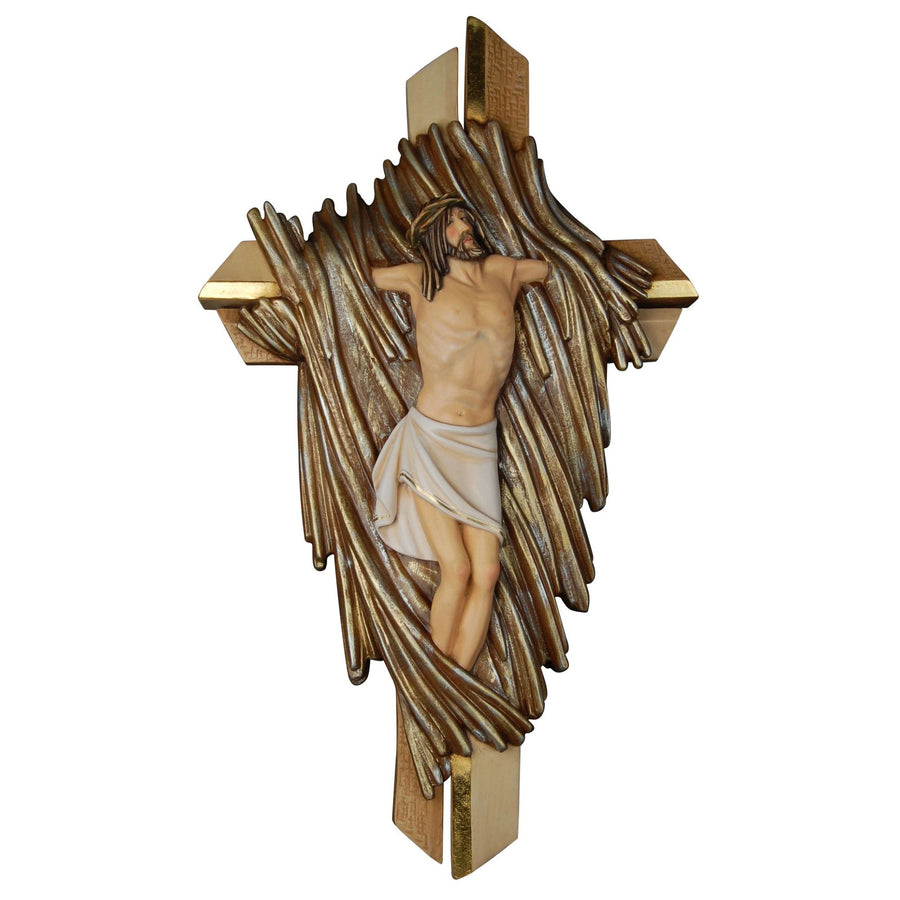 Cristo en la tormenta – talla de madera hecha a mano del Tirol del Sur, acabado pintado a mano