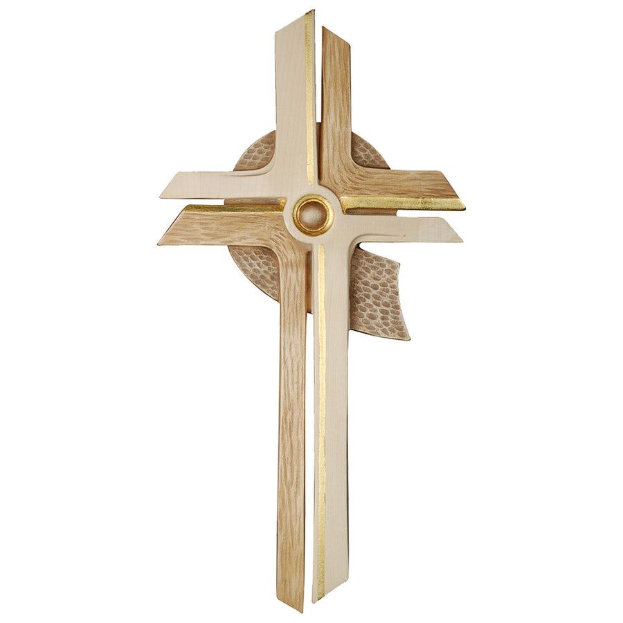 Cruz de meditación – cruz de madera hecha a mano del Tirol del Sur, acabado pintado a mano