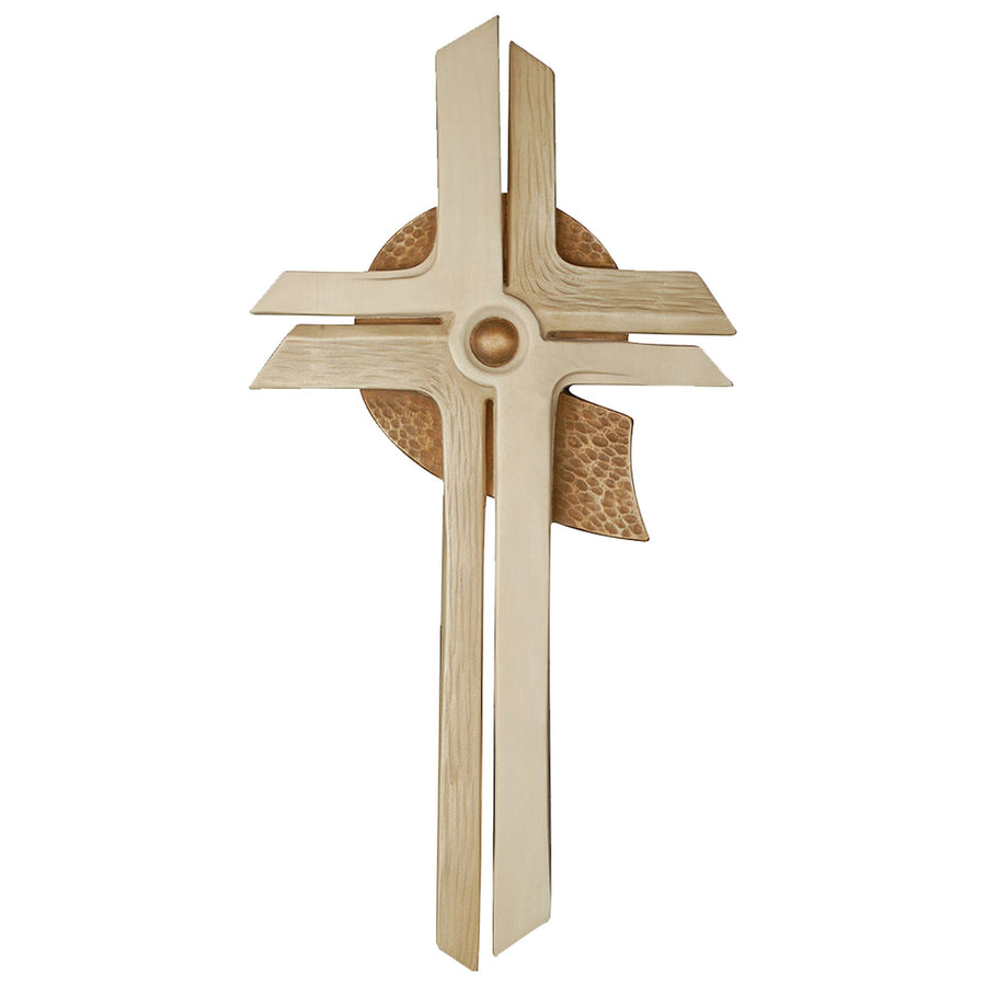 Cruz de meditación – cruz de madera hecha a mano del Tirol del Sur, acabado patinado en varios colores