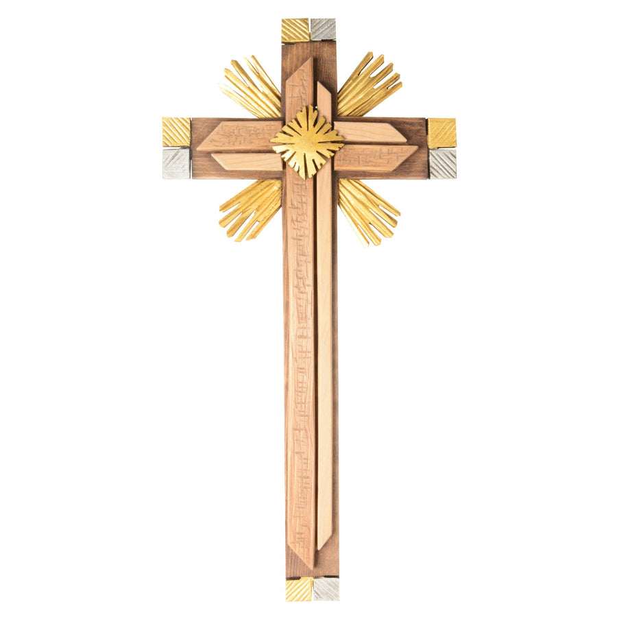 Cruz «Unikum» – cruz de madera hecha a mano del Tirol del Sur, acabado pintado a mano