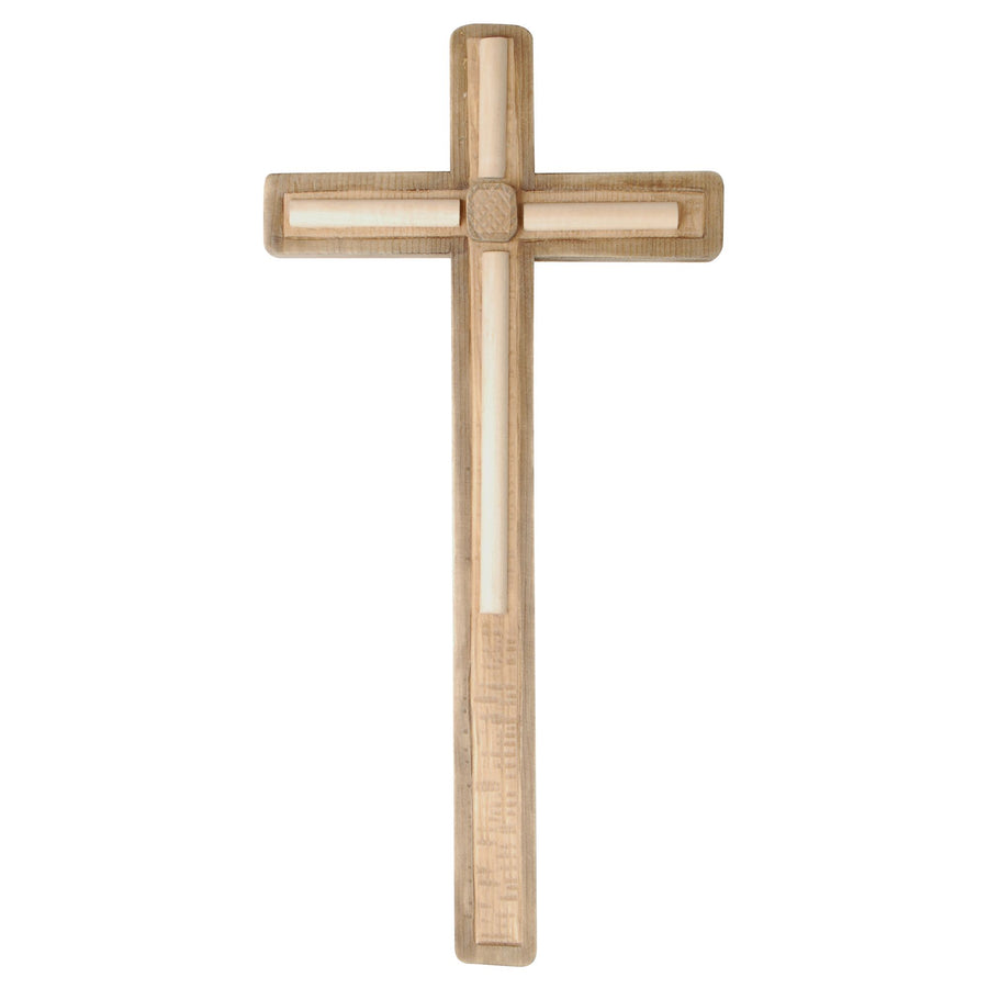 Croce «Linea» – croce in legno scolpita a mano, finitura velata a colori