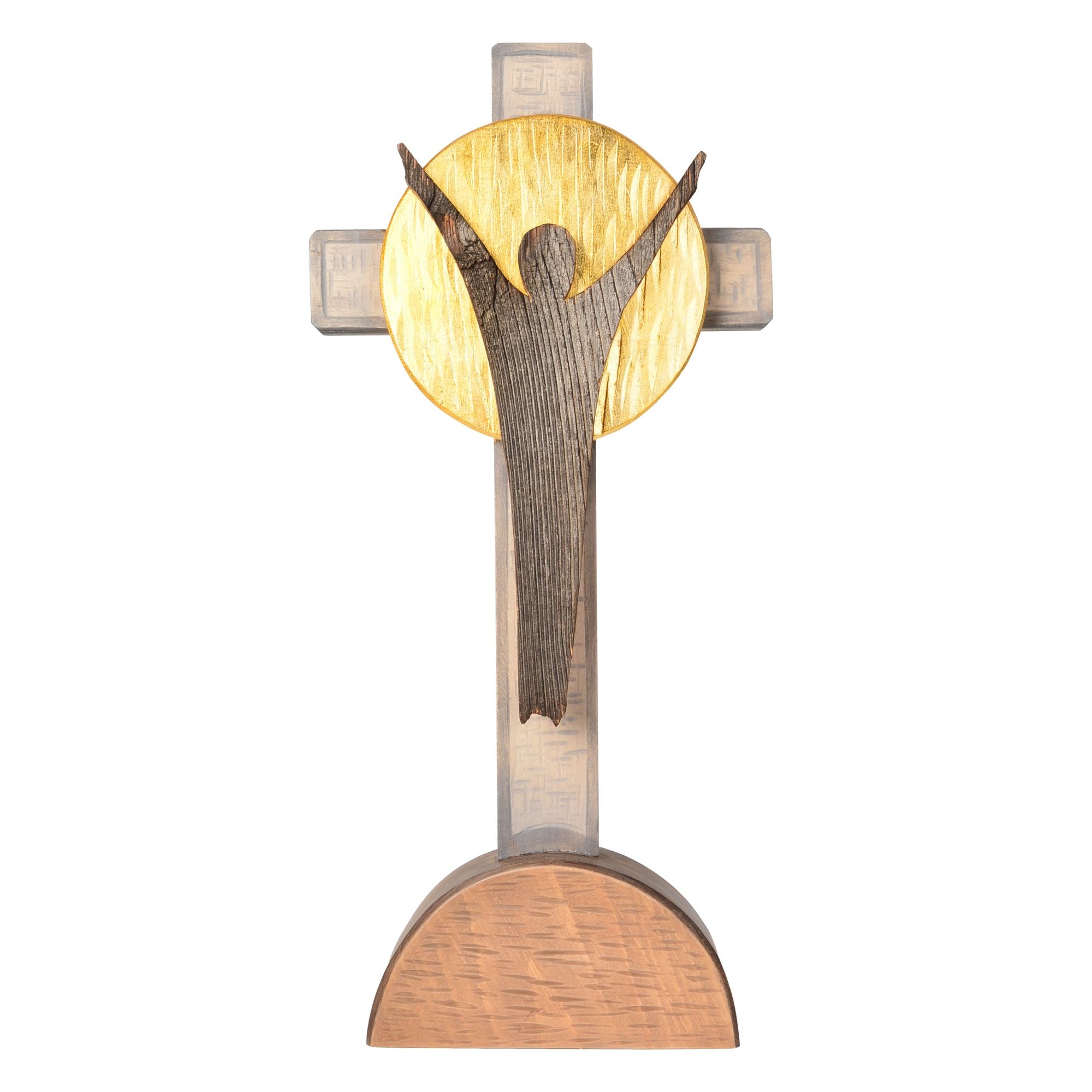 Kreuze mit Corpus Sonne der Auferstehung – handgeschnitzt in Südtirol