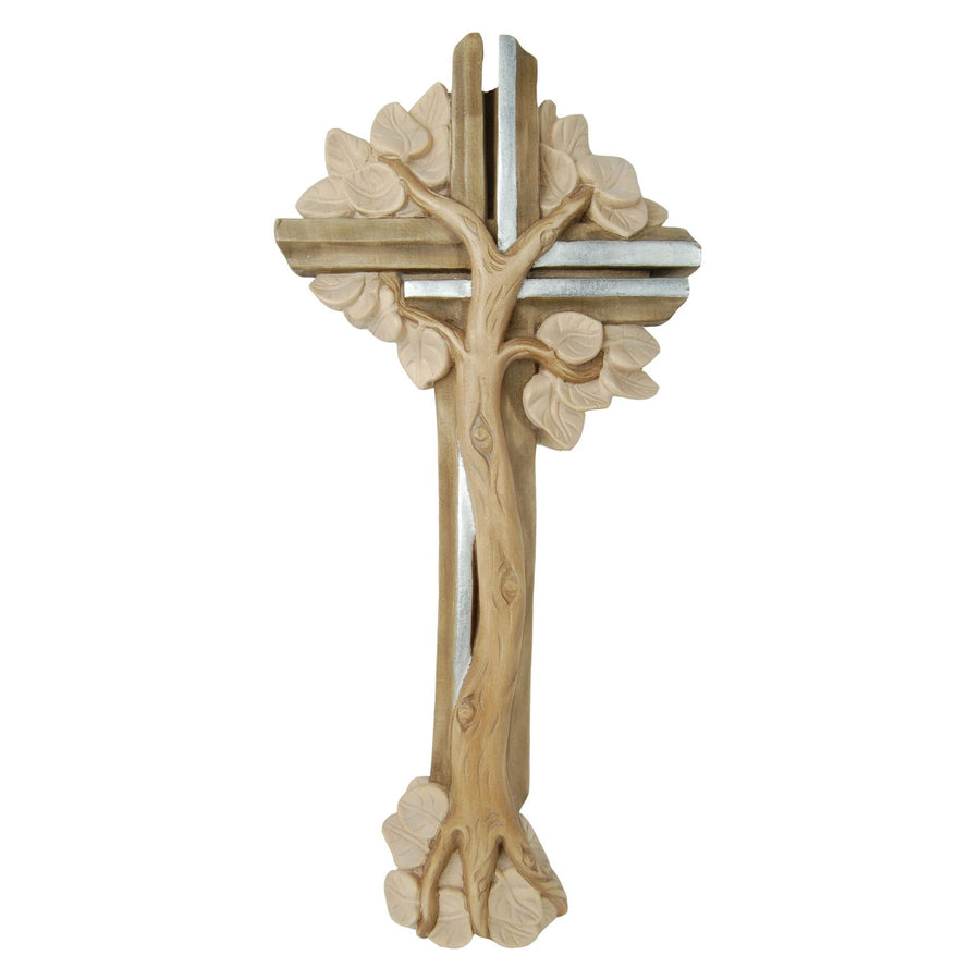 Tree of Life Cross – hand-carved wooden cross from South Tyrol, view 1