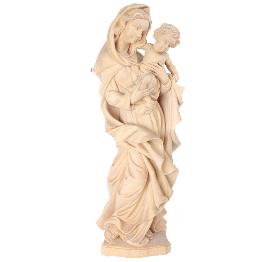 Madonna „Mutter des Friedens“ – handgeschnitzte Holzfigur, Ausführung natur