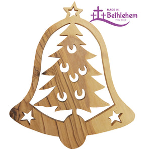 Olivenholzanhänger Glocke – Handarbeit & Segnung aus Bethlehem
