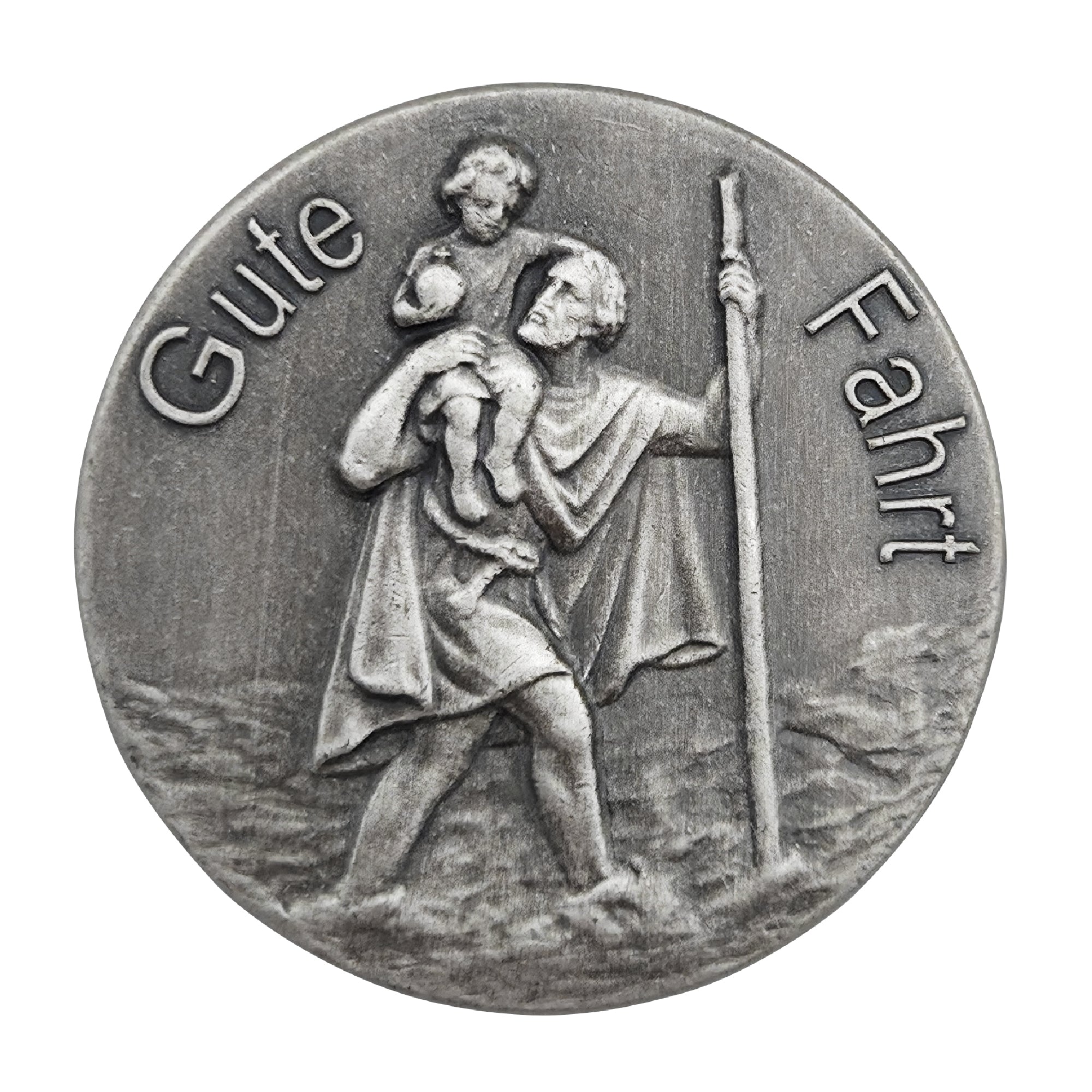 christophorus magnet ø 3 cm gute fahrt gesegnete medaille schutzpatron auto