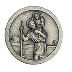 christophorus auto plakette klein Ø 2,3 cm rund gesegnete schutzmedaille für fahrer und reisende religiöses symbol