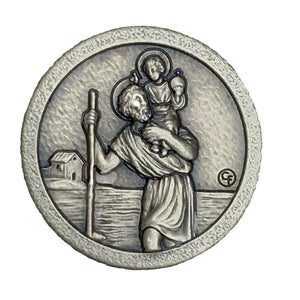 Christophorus Plakette Ø 2,3 cm – gesegnete Medaille mit Magnet