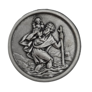 Christophorus Auto Plakette Ø 3 cm – gesegnete Medaille & Magnet