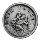 christophorus plakette Ø 3,0 cm metalloptik gravur gute fahrt gesegnet