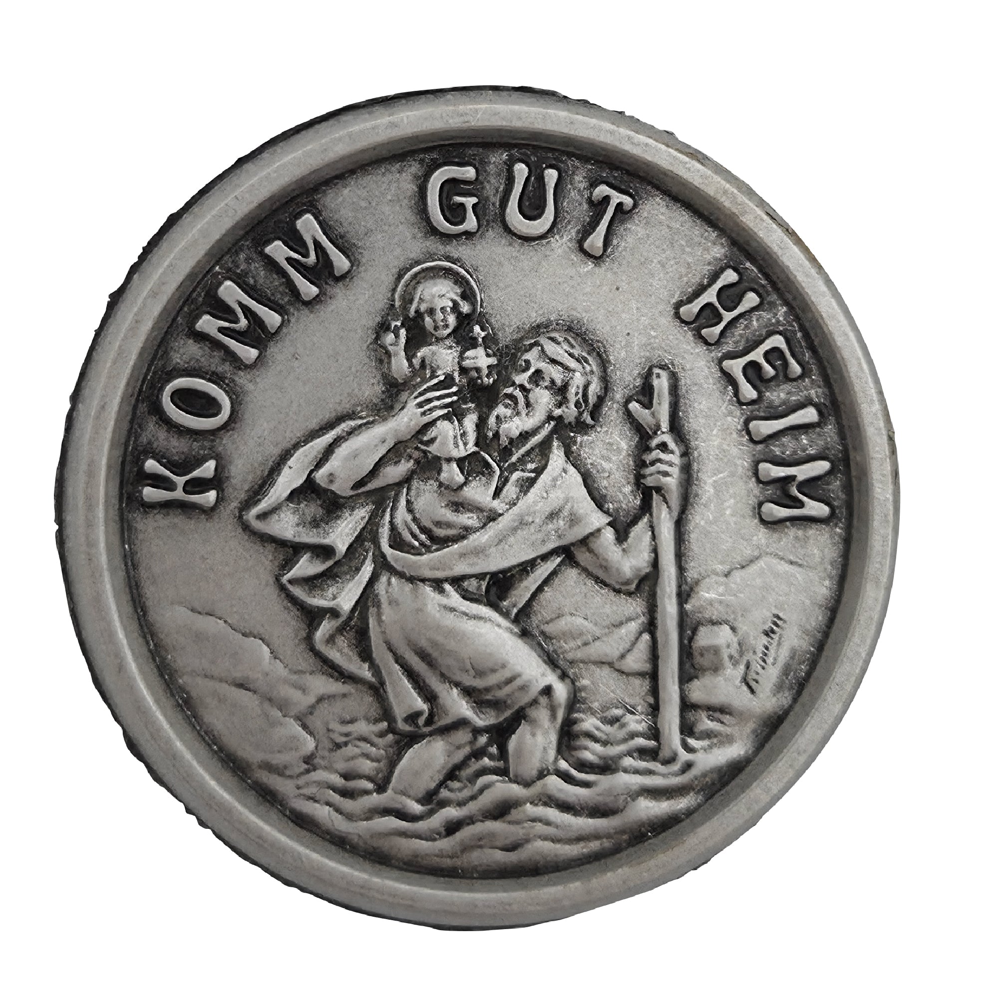 christophorus magnet ø 3 cm komm gut heim gesegnete medaille schutzpatron auto