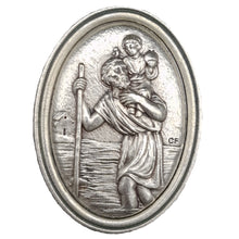 Christophorus Plakette oval 4,8x2,8 cm – gesegnet & Magnet