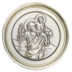 Christophorus Plakette Antik-Look Ø 2,3 cm – gesegnet & Magnet