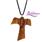 olivenholz halskette engel kreuz taube handarbeit bethlehem