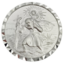 Christophorus Auto Plakette 925er Silber Ø 3 cm – gesegnete Medaille