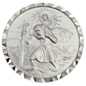 Christophorus Auto Plakette 925er Silber Ø 3 cm – gesegnete Medaille