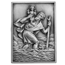 Christophorus Plakette eckig 3,5x2,5 cm – gesegnet & Magnet