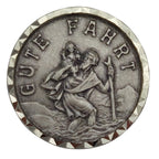 christophorus magnet ø 3 cm silber gesegnete medaille gute fahrt schutzpatron auto