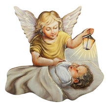 Schutzengel mit Laterne Magnet 6,5 cm – gesegnet & Samtsäckchen