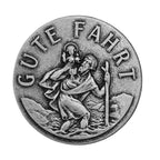 christophorus magnet gute fahrt ø 2,3 cm gesegnete medaille im samtbeutel für autofahrer