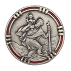 christophorus magnet ø 2,5 cm rot gesegnete medaille schutzpatron auto religiöses geschenk