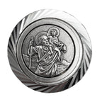 Christophorus Plakette Facettenrand Ø 3,5 cm – gesegnet & Magnet