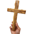 Wandkreuz mit Fase 25×15 cm aus Olivenholz - LUNEXUS