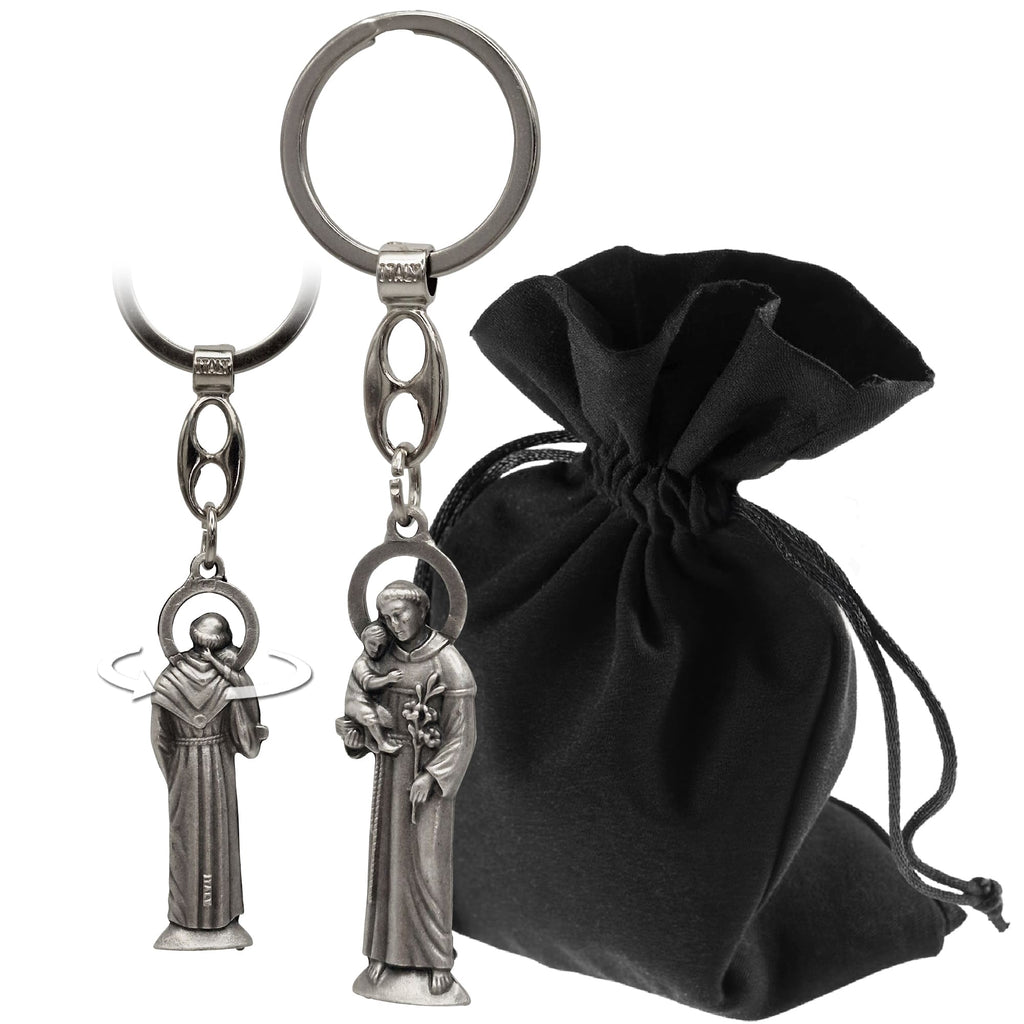 Schlüsselanhänger Heiliger Antonius 10 cm, Metallfigur - LUNEXUS