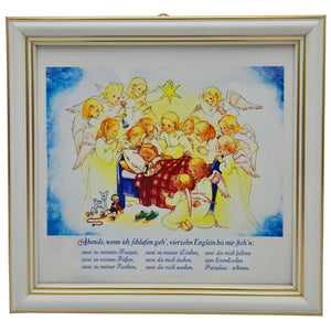 Schutzengelbild 18×18 cm – Motiv „Vierzehn Englein bei mir stehn“