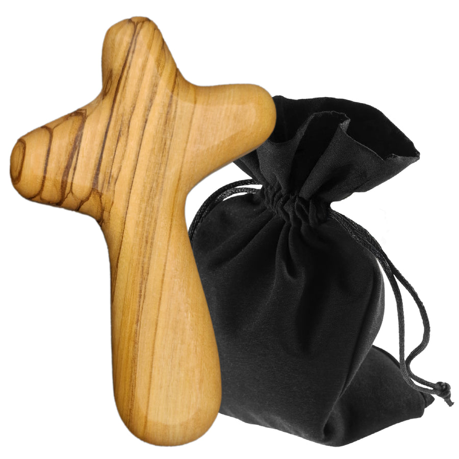 Croix de réconfort en bois d'olivier – fabriquée à la main à Bethléem - LUNEXUS