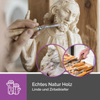 Heilige Männer – Hl. Valentin mit Buch und Hahn, handgeschnitzt in Südtirol