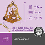 Olivenholzanhänger Glocke Heilige Drei Könige – Handarbeit Bethlehem
