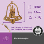 Olivenholzanhänger Glocke mit Heiliger Familie – Handarbeit aus Bethlehem
