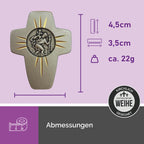 christliches kreuz mit christophorus relief und sonnenstrahlen design geschenk für autofahrer