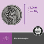 gesegnete christophorus auto plakette Ø 3,0 cm silber mit klebestreifen