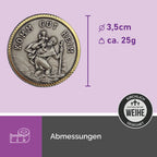 christophorus auto plakette Ø 3,5 cm metalloptik goldrand komm gut heim mit klebestreifen