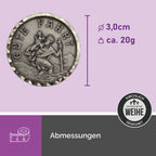 runde christophorus medaille ø 3 cm mit silberrand magnet religiöses geschenk auto
