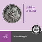 runde christophorus medaille ø 3 cm schriftzug komm gut heim magnet religiöses geschenk