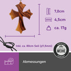 christliche halskette olivenholz kreuz geschenk taufe kommunion