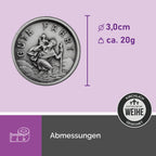 christophorus auto plakette Ø 3,0 cm gesegnet mit gravur gute fahrt klebestreifen