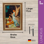 Schutzengelbild 12×17 cm – Motiv „Engel führt Kind über Brücke“ - LUNEXUS