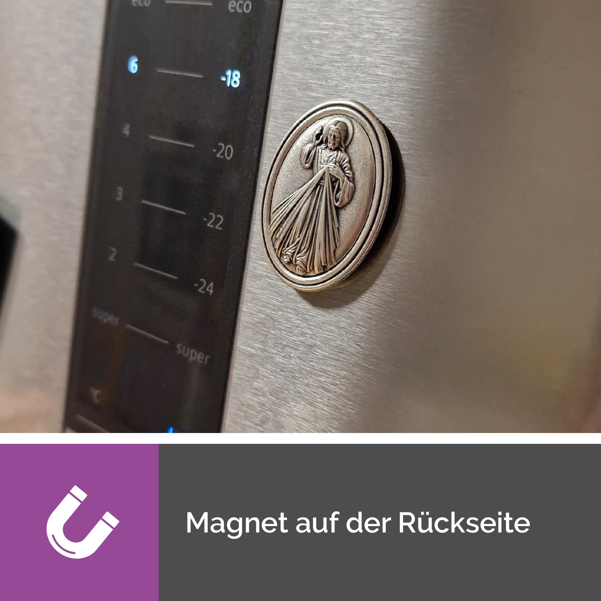 jesus plakette metall 3,6 cm magnet mit klebestreifen fürs auto zuhause