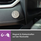 detailaufnahme christophorus plakatte ø 3 cm gute fahrt gesegnet metallmedaille