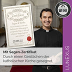 Schutzengelbild 13,5×8,5 cm – Engelkinder mit Gänseblümchen - LUNEXUS
