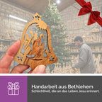 Olivenholzanhänger Glocke Heilige Drei Könige – Handarbeit Bethlehem